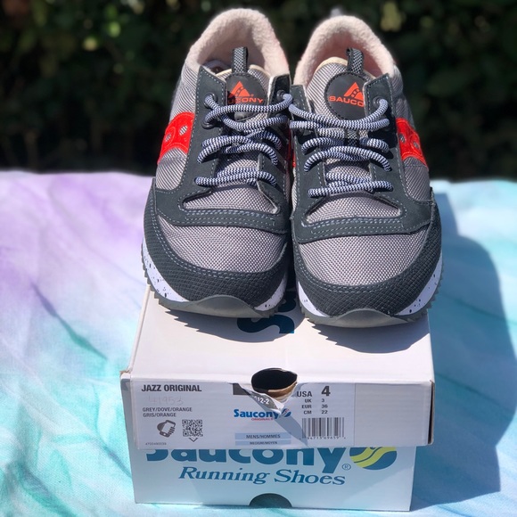 Saucony “Jazz Original” - US Boys 4 - Grey/Dove/Orange - Picture 3 of 6